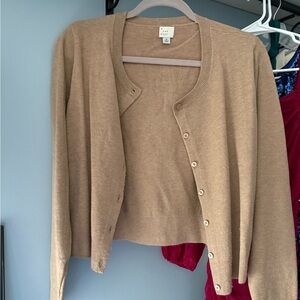 a new day Women's Cardigan and Sweater Set - Light Brown